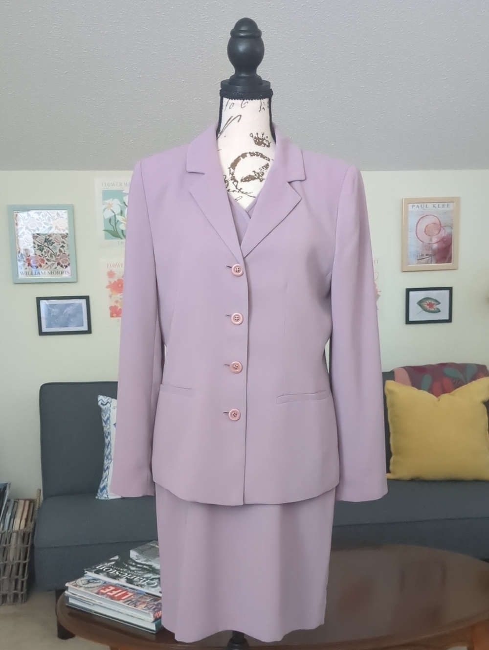 Y2K Petite Sophisticate Soft Lavender Blazer & Dress Set